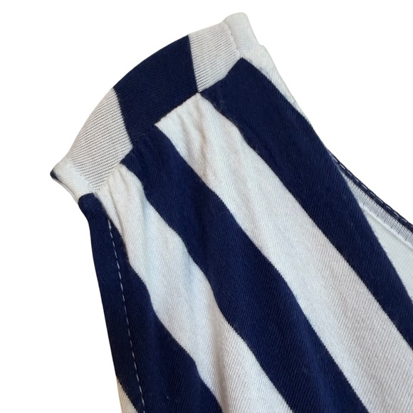 LIZ LANGE Nautical Striped Maxi Dress Plus Size 1X Chevron Cruise Resort Flowy - Picture 9 of 16